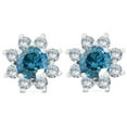 thumbnail image 1 of 2ct Treated Blue Diamond Halo Studs 14K White Gold, 1 of 1