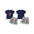 thumbnail image 2 of BemeyourBBs Toddler Baby Boy Summer Outfits Infant Baby Boys Clothes Cute Crayfish Lobster Sailboat Embroidery Short Sleeve T Shirt Tops and Pockets Plaid Shorts Set, 2 of 9
