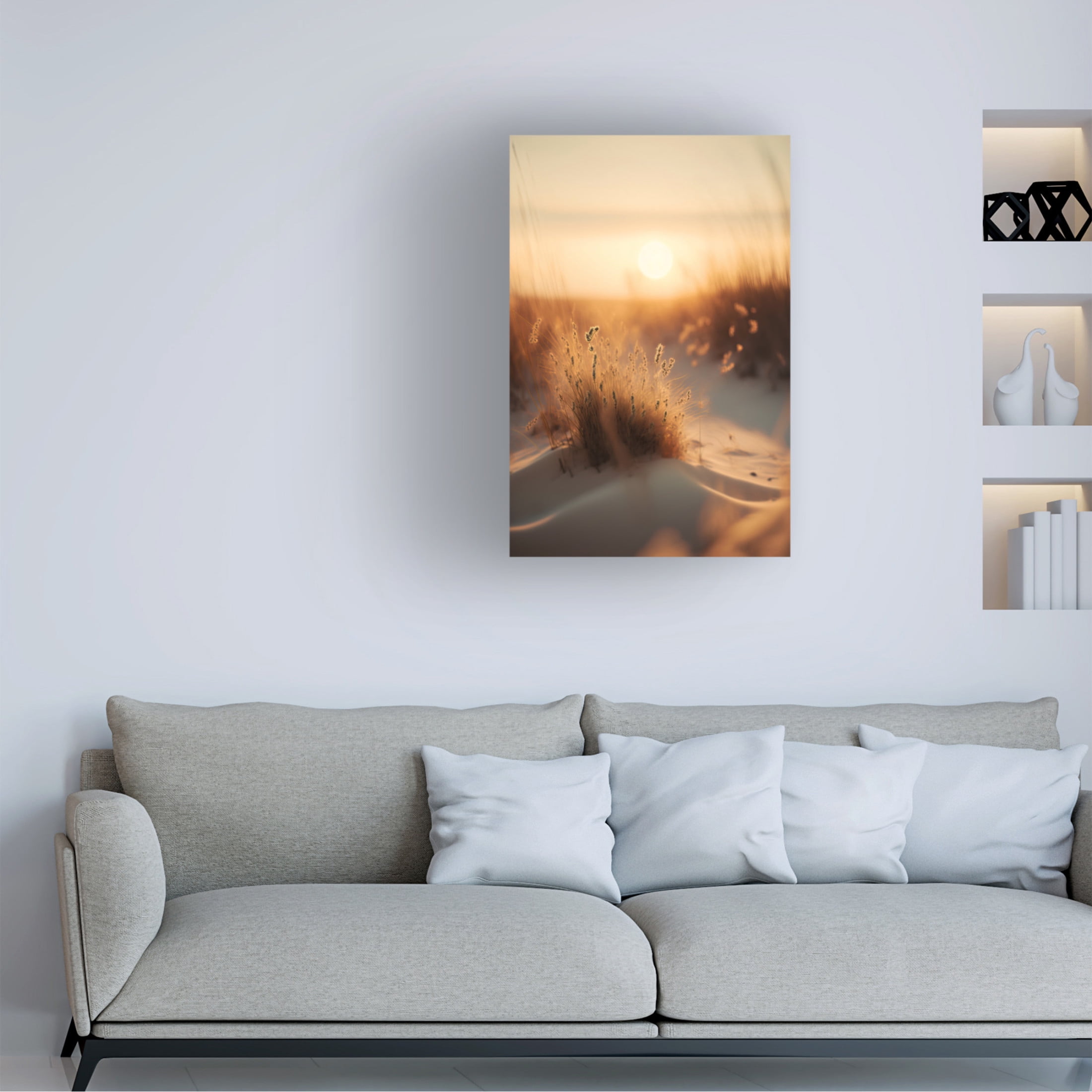 Canvas Wall Art - Treechild 'Sunset At The Beach' Wall Art for Living Room, Bedroom, or Office D?cor by Trademark Fine Art - 30 x 47 Inches