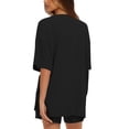 thumbnail image 6 of TEMOFON Lounge Sets for Women Summer Crew Neck Tshirts Drawstring Shorts with Pockets Oversized Comfy 2 Piece Outfits L, 6 of 7
