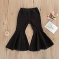 thumbnail image 5 of Douhoow 2-7Y Girls Jeans Ripped Denim Pants Bell-bottomed Pants Kids High Waist Wide Leg Trousers, 5 of 7