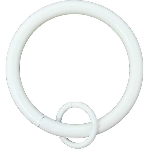 Urbanest Curtain Rings with Eyelets, 1.5" Inner Diameter, Set of 7 - Glossy White