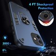 thumbnail image 5 of ELEHOLD Full Body Case for iPhone 12,Shockproof and Anti-Drop Phone Case Built-in Bracket Car Magnetic,Navyblue, 5 of 8
