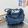 thumbnail image 6 of Yucurem Women Fashion Shoulder Bag Adjustable Strap Denim Retro Sling Bag (Dark Blue) Fashion shoulder bag (Dark Blue), 6 of 10