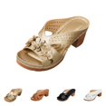 thumbnail image 2 of NOKIO Clearence Women’s Floral Accent Roman Sandals Summer Beach Slides with Thick Platform Heel Non-Slip Rubber Sole Breathable Footbed Comfortable Casual Outdoor Walking Shoes, 2 of 8