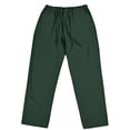 thumbnail image 4 of Men's Cotton Linen Pants Drawstring Lightweight Loose Beach Yoga Pants with Pockets Plus Size Pants Green 3XL, 4 of 5