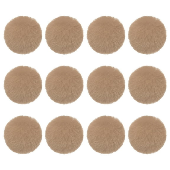 Uxcell Faux Fur Pom Poms for Hats, 12 Pcs Fluffy Soft Fur Poms Balls with Elastic Loop for Keychain Knitting Hats DIY Scarves Gloves Bag Christmas, Brown