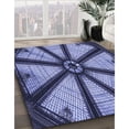 thumbnail image 3 of Ahgly Company Machine Washable Indoor Round Transitional Blue Area Rugs, 6' Round, 3 of 7