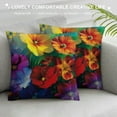 thumbnail image 3 of Shiartex Rainbow Flowers Print Throw Pillow Cover Square Soft Cushion Cover Throw Pillow Case for Home Decor Living Room Bed Couch Car, 3 of 5