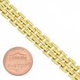 thumbnail image 3 of 9mm Chunky 14k Yellow Gold Plated Flat Panther Link Chain Necklace, 24 inches + Gift Box, 3 of 7