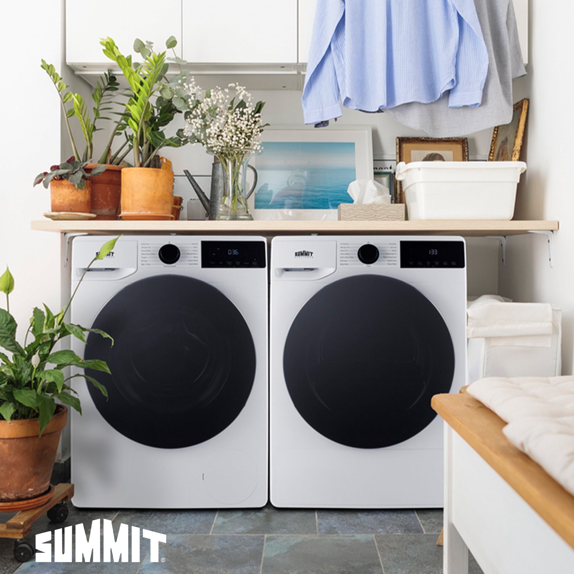 Summit 1.9 cu.ft. Washer & 4.1 cu.ft. Dryer Combo, ENERYSTAR Certified, Washer-Dryer Set, White - SLS3412W
