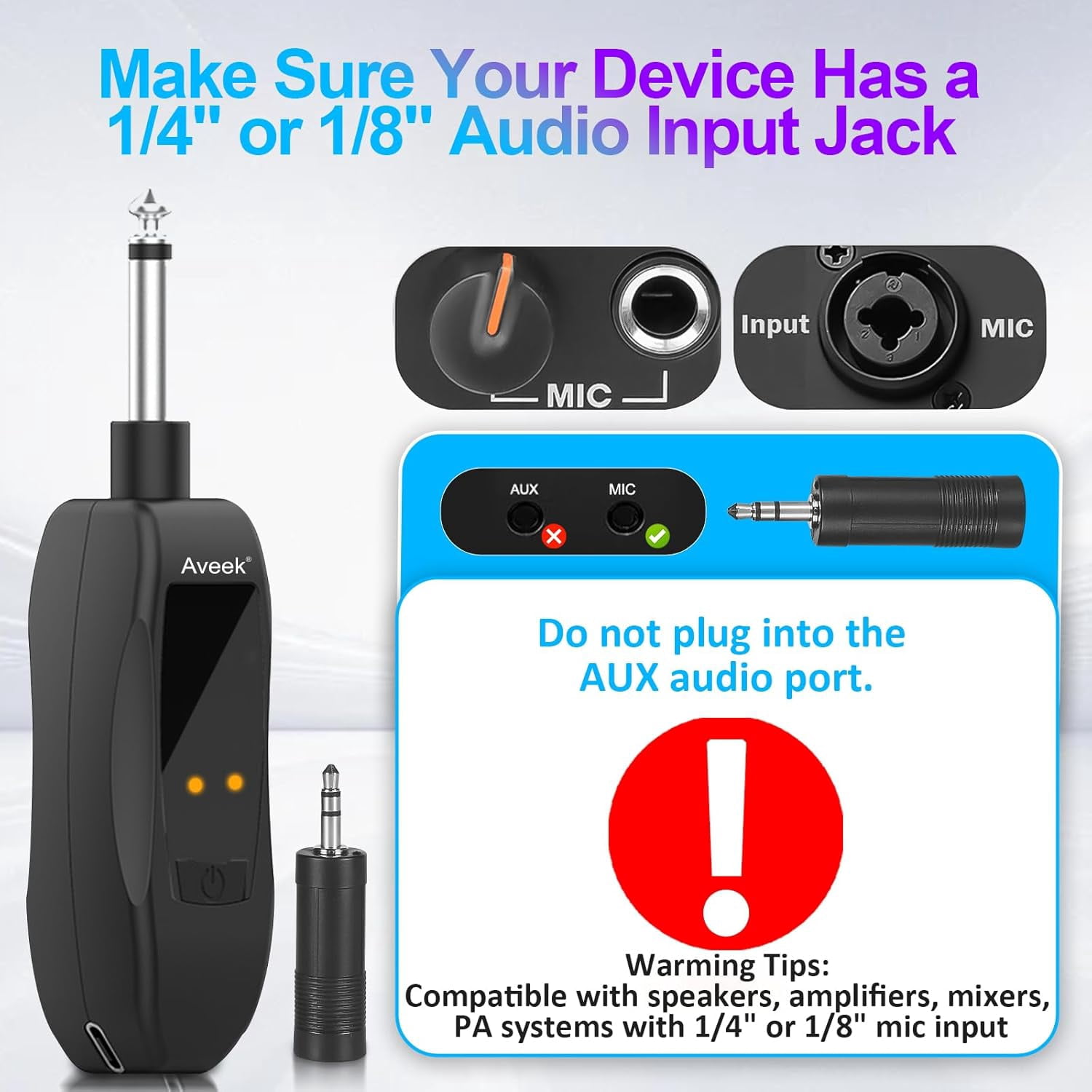 Aveek Wireless Microphone for Karaoke, Rechargeable  Microphone,for Speaker,Karaoke Machine,Speech,Wedding,Party Singing,Grey&Red,2 packs