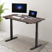Hi5 Electric Height Adjustable Standing Desks with Rectangular Tabletop (120 x 60cm) for Home Office Workstation (Walnut Top, Black Frame)