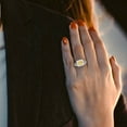 thumbnail image 5 of Clara Pucci 18K White/Rose Gold Emerald Cut 1Ct Natural Citrine Engagement Ring + Matching Band - Luxury Box Included, 5 of 7