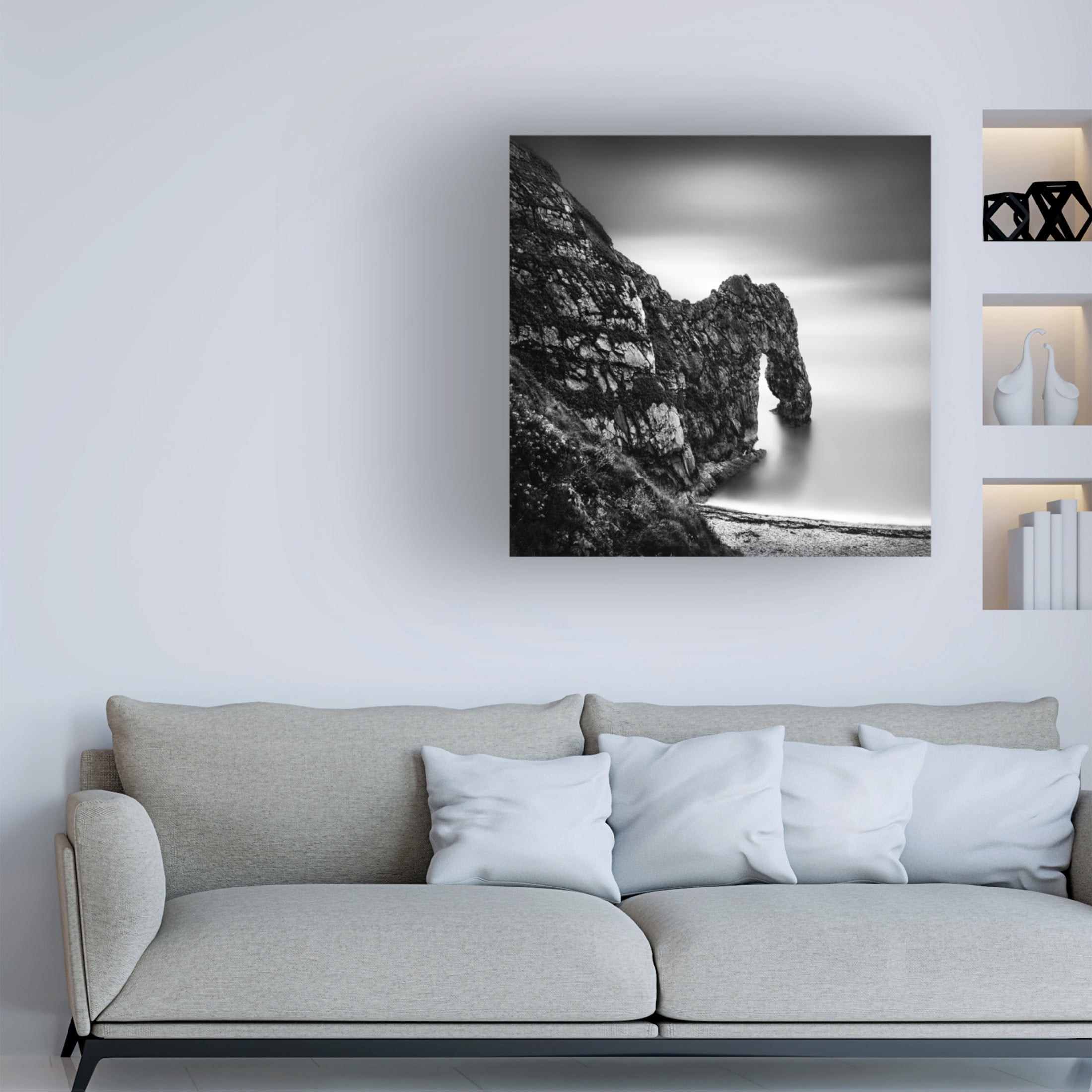 Canvas Wall Art - George Digalakis 'Jurasic Coast Impressions' Wall Art for Living Room, Bedroom, or Office Décor by Trademark Fine Art - 35 x 35 Inches