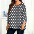thumbnail image 6 of Gamivast Women Plus Size Tops 3/4 Sleeve Polka-Dot Graphic Cute Casual Blouse Trendy Drop Shoulder Crew Neck Blouse Loose Tunic Going Out Tee Shirts, 6 of 6