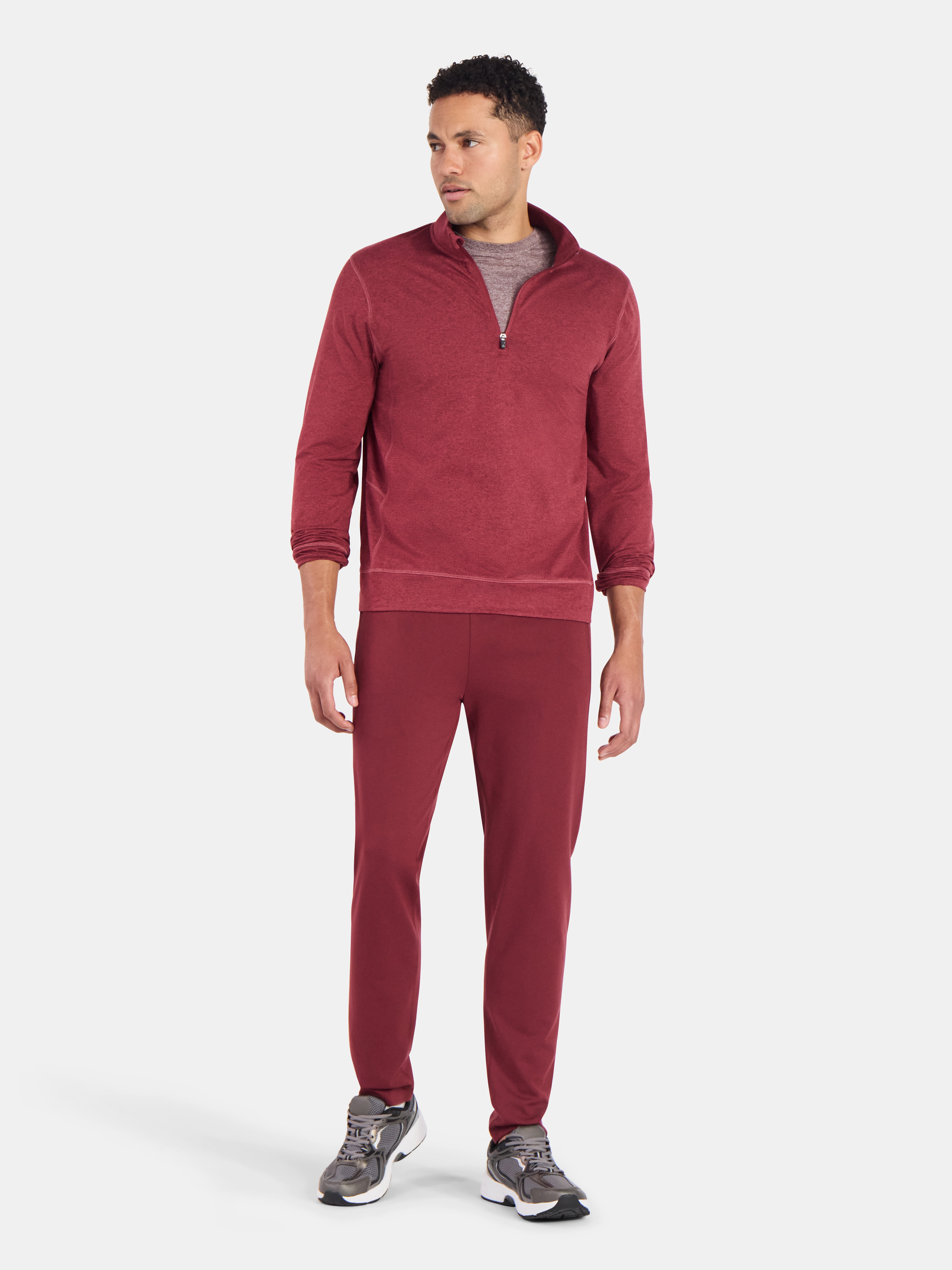 Athletic Works Men's and Big Men's ButterCore Soft Quarter-Zip Pullover Shirt, Sizes S-3XL