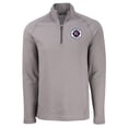 thumbnail image 2 of Men's Cutter & Buck Heather Gray New England Revolution Peshastin Eco Fleece Recycled Raglan Half-Zip Top, 2 of 3
