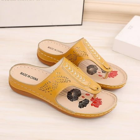 

Women Shoes Wedges Comfortable Women Sandals Fashion Breathable Shoes Peep Summer Beach Toe Women s Sandals Yellow 8