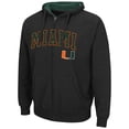 thumbnail image 2 of Men's Colosseum Black Miami Hurricanes Arch & Logo 3.0 Full-Zip Hoodie, 2 of 3