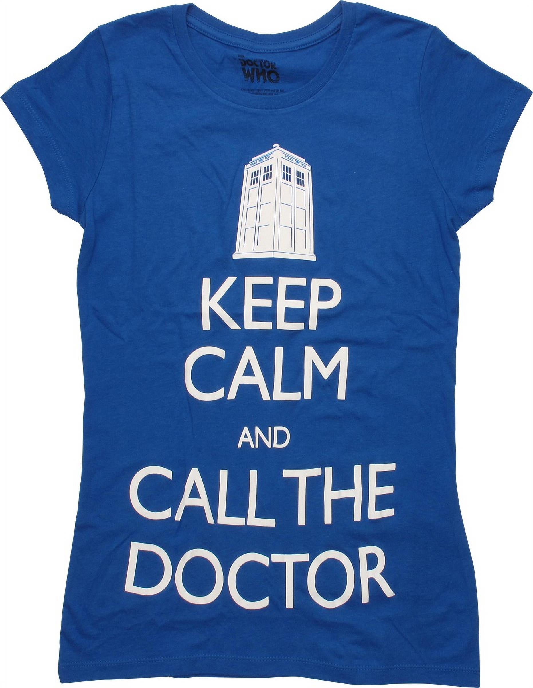 Møde Kyst at styre Doctor Who Keep Calm Call Doc Juniors T-Shirt - Walmart.com