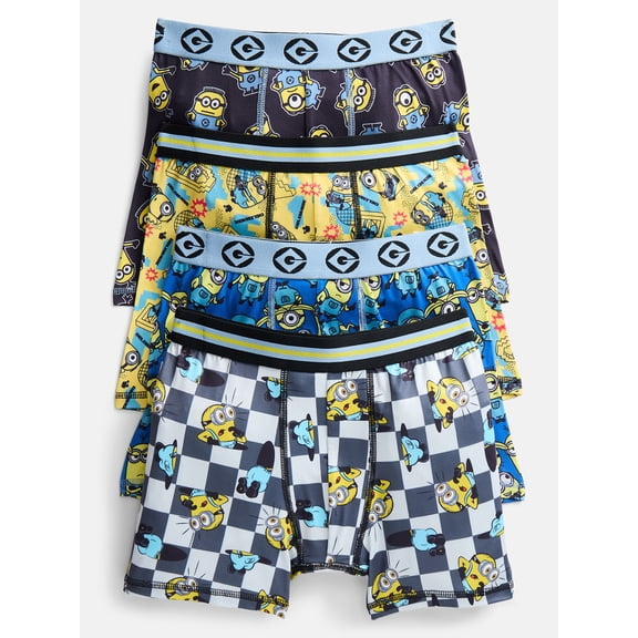 Minions Boys Boxer Brief Underwear, 4-Pack