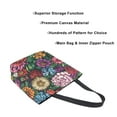 thumbnail image 3 of FORMRS Womens Canvas Tote Bag with Zipper Inner Pocket Shoulder Handbag, Vibrant Flowers Pattern, 3 of 7