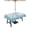 Sky Blue, Azure, White, variant on Outdoor Tablecloths with Umbrella Hole & Zipper, Blue Floral Round Tablecloth 54 Inch, Vintage Flowers Botanical Farmhouse Greek Key Waterproof Table Cloth, Patio/Pool/Picnic Table Covers