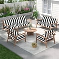 thumbnail image 6 of Outdoor Deep Seat Patio Cushion Set, 24x24x4.3 in, Waterproof Fade-Resistant Patio Furniture Cushions with Backrest, Removable Covers（Black white）, 6 of 6