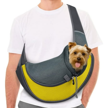 Dog Sling Carrier  Adjustable Puppy Sling Carrier  Pet Carrier Purse Dog Backpack Carrier Dog Carrying Bag Small Animal - yellow
