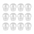 thumbnail image 1 of 100pcs 250ml Fruit Cups With Lid Small Lids Dome Ice Cream Yogurt Containers Baking Supplies For Kids Perfect- Disposable Dessert Cups Clear Salad Cup, 1 of 5