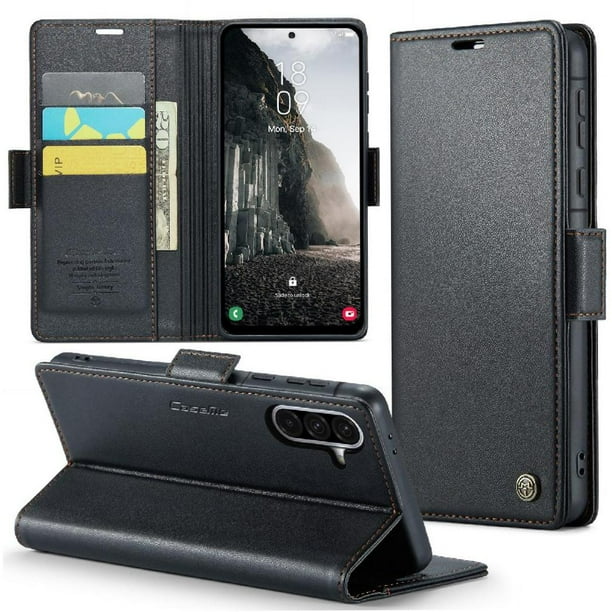 Funda tipo cartera Samsung Galaxy A16 5G con cierre magnético, RFID, tarjetero, soporte, carga inalámbrica