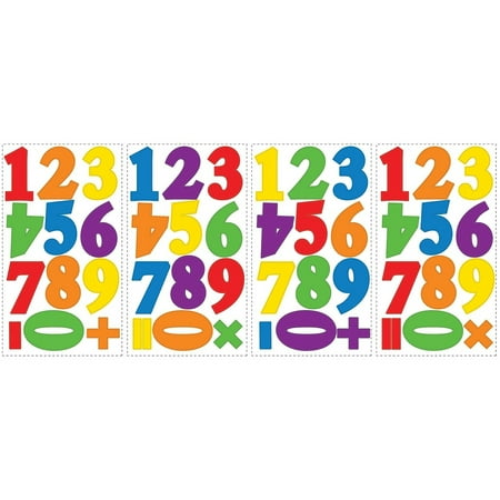 RoomMates Colorful Primary Numbers Peel and Stick Wall Decal 10" x 18" RMK1280SCS