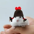 thumbnail image 3 of Cute Bunny Hat Mini Small Animal Hand Woven Hat, Cute Woven Hamster Hat with Adjustable Shoulder Straps, Frog Rabbit Rainbow Carrot Mini Hand Woven Hat, 3 of 9