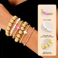 thumbnail image 3 of Women's Beaded Bow Bracelet Set Fade-Resistant Thick Elastic Cross Pearl Bracelet Christmas Jewelry Gif, 3 of 6