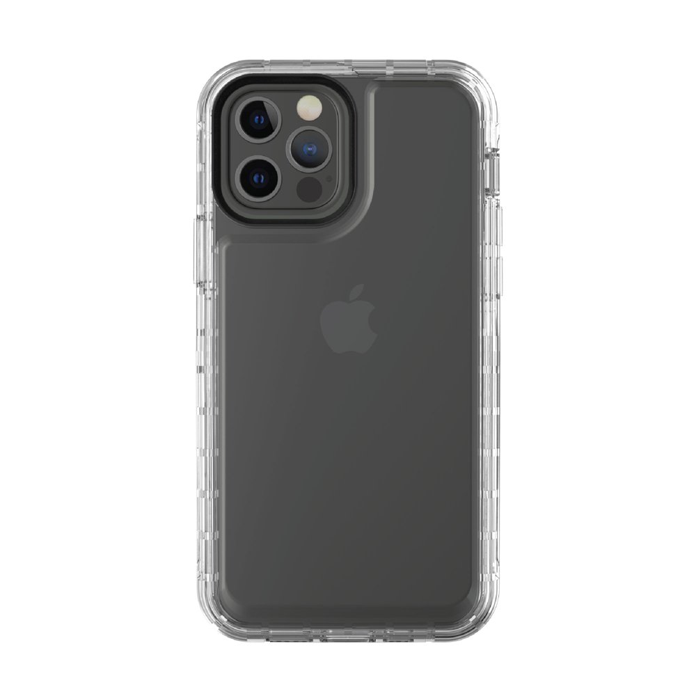 onn. Clear Rugged Case with Builtin Microbial Protection for iPhone 12