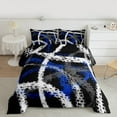 thumbnail image 2 of Manfei Grunge Geometric Lines Queen Comforter Set 3 Pieces, Contemporary Abstract Bedding Sets, Black White Blue Bedding Comforter Set, Luxury Bedroom Decor, 2 of 8