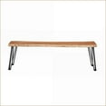 thumbnail image 7 of Dining Bench | Rustic Industrial Solid Natural Acacia Wood | Live Edge 60'' Wide | 600 lbs Capacity | Dining Room | Natural | Acacia, 7 of 7