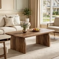 thumbnail image 3 of Fnova Farmhouse Coffee Table for Living Room, 47.24" Rectangle Wood Coffee Table, Easy Assembly, 3 of 19