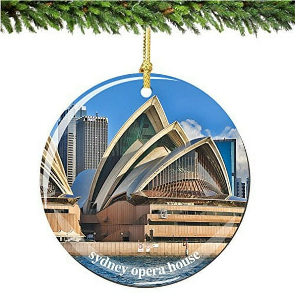 City-Souvenirs Sydney Opera House Christmas Ornament, Australian Porcelain 2.75' Double Sided Sydney Christmas Ornaments