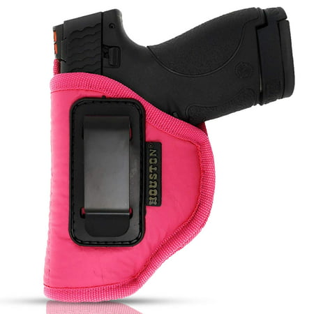 IWB Woman Pink Gun Holster - Houston - ECO Leather Concealed Carry: Compacts Like Glock 26/27/33, S&W Shield/MPc,XDS,Taurus 709 / ProC,Walther P22,Beretta Nano,SCCY Sky,Ruger LC9 (Left) (Best Compact Gun For A Woman)