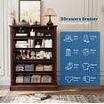 thumbnail image 6 of EastVita 5 Drawer Dresser for Bedroom Farmhouse Tall Chest of Drawers with Metal Handles Rustic Wooden Dresser for Living Room Hallway-Brown, 6 of 7