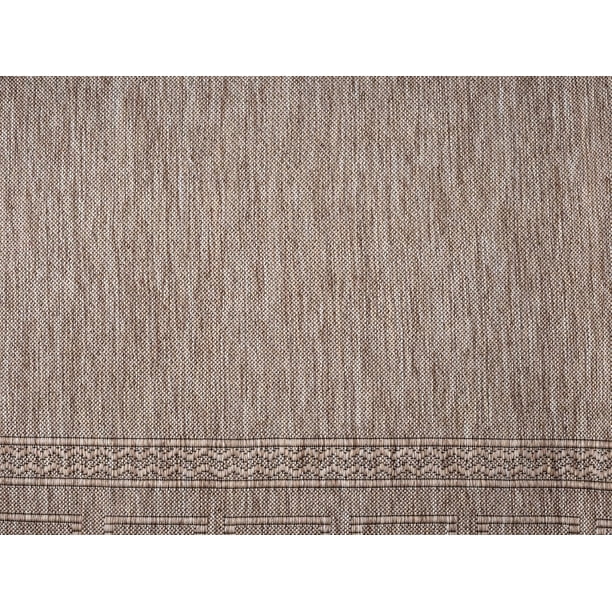 RUGGERRUGS Diana Textured Foldable Beige Indoor Outdoor Rug, 6x9
