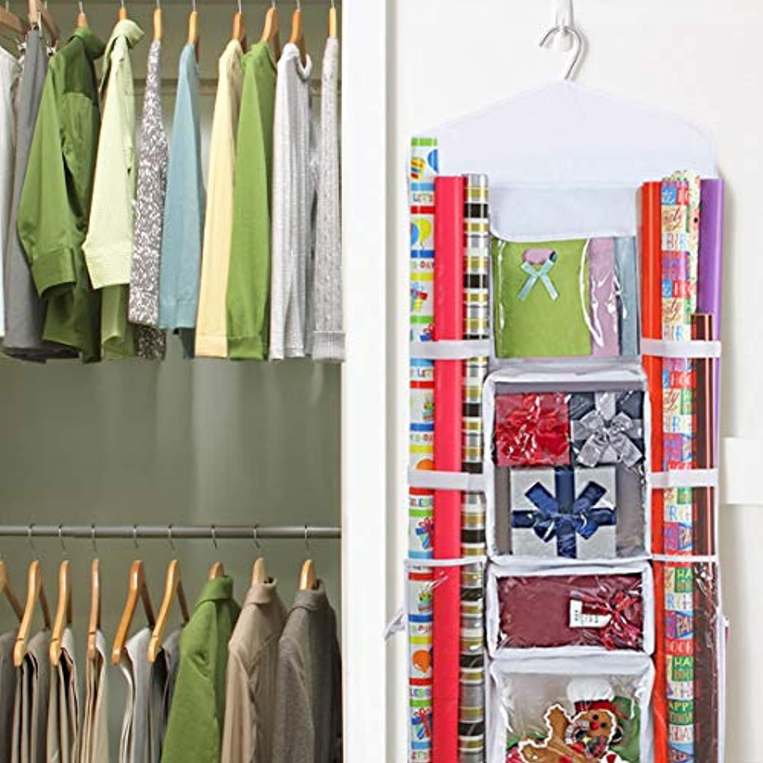 ProPik Hanging Double-Sided Gift Wrap Organizer, Wrapping Paper Storag –  Home Harmony