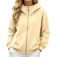 thumbnail image 4 of HAYIMI Women Oversized High Collar Zip Up Hoodie Loose Long Sleeve Jacket with Pocket Soft Casual Sweatshirt for Fall Winter Outdoor Walking, 4 of 5