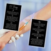 IV Intravenous Therapy Infusion Aftercare Card 50 Pack 2x3.5 inch Business Size Card Drip Vitamin IV Supplies IV Therapy Infusion Mobile Patient Black Card Design