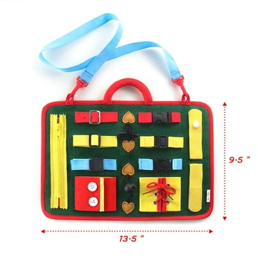 Toddler Busy Board Montessori Sensory Board Toys for Fine Motor Skills, Travel Activity Board Educational Learning Toys for 1 2 3 4 5 Years Old Boys Girls