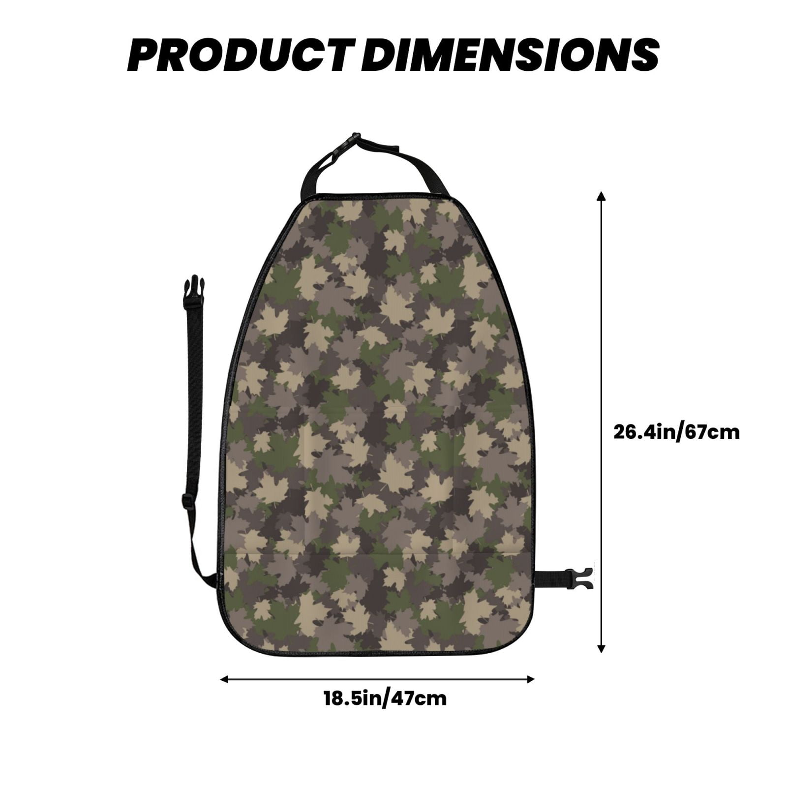 Kdxio Camouflage maple Print 2 Pack Car Kick Mat Seat Cover Back Protector Mat with Pockets for Organizer Backseat Protector and Storage Anti Kick Pad for Vehicles