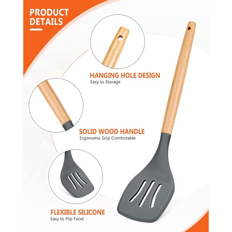 Pampered Chef Silicone & Wood Utensil Set