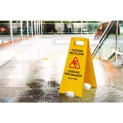 Alpine Industries 24 Caution Wet Floor Sign, Multi-Lingual, Yellow